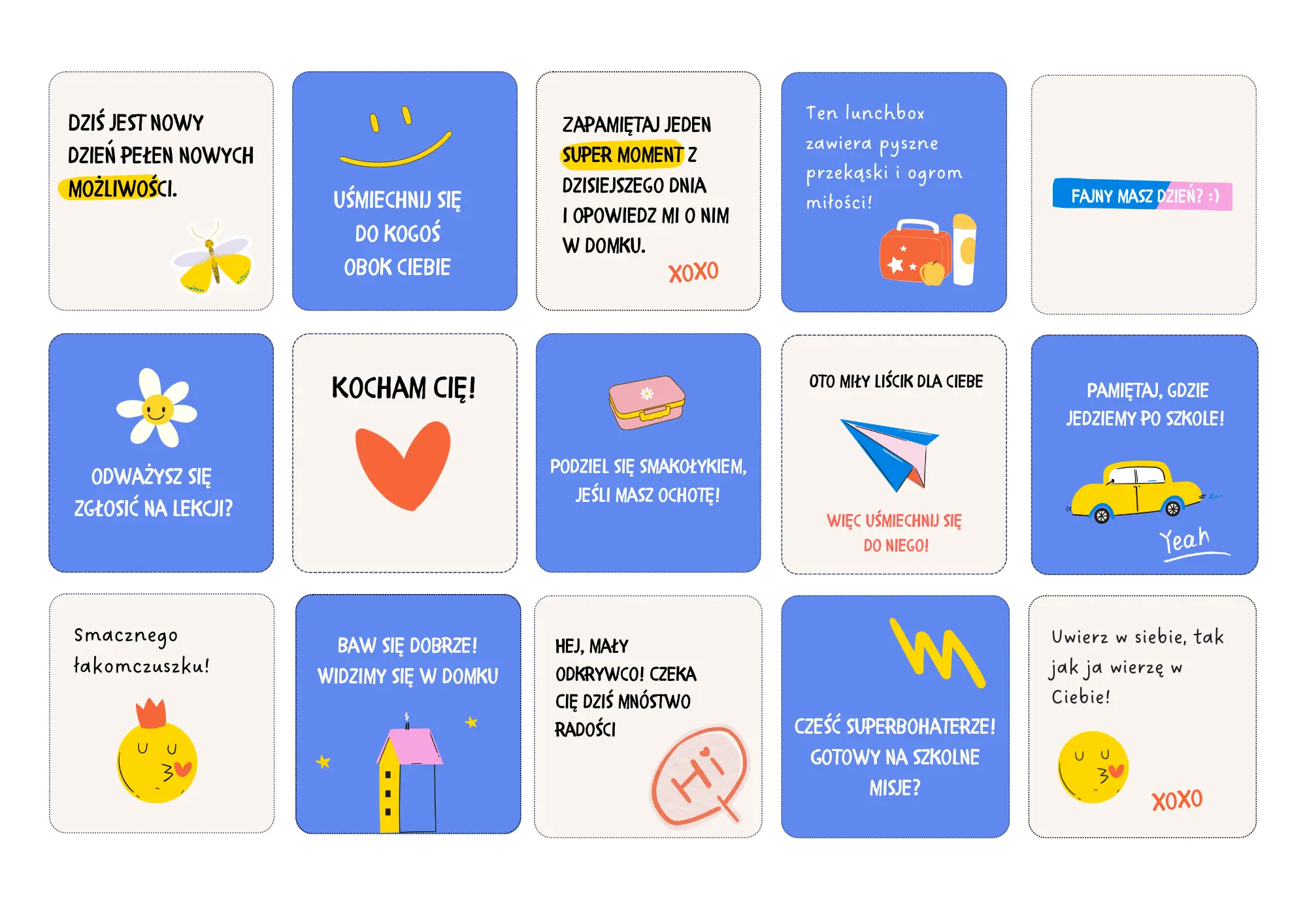 Lunchbox cards overview